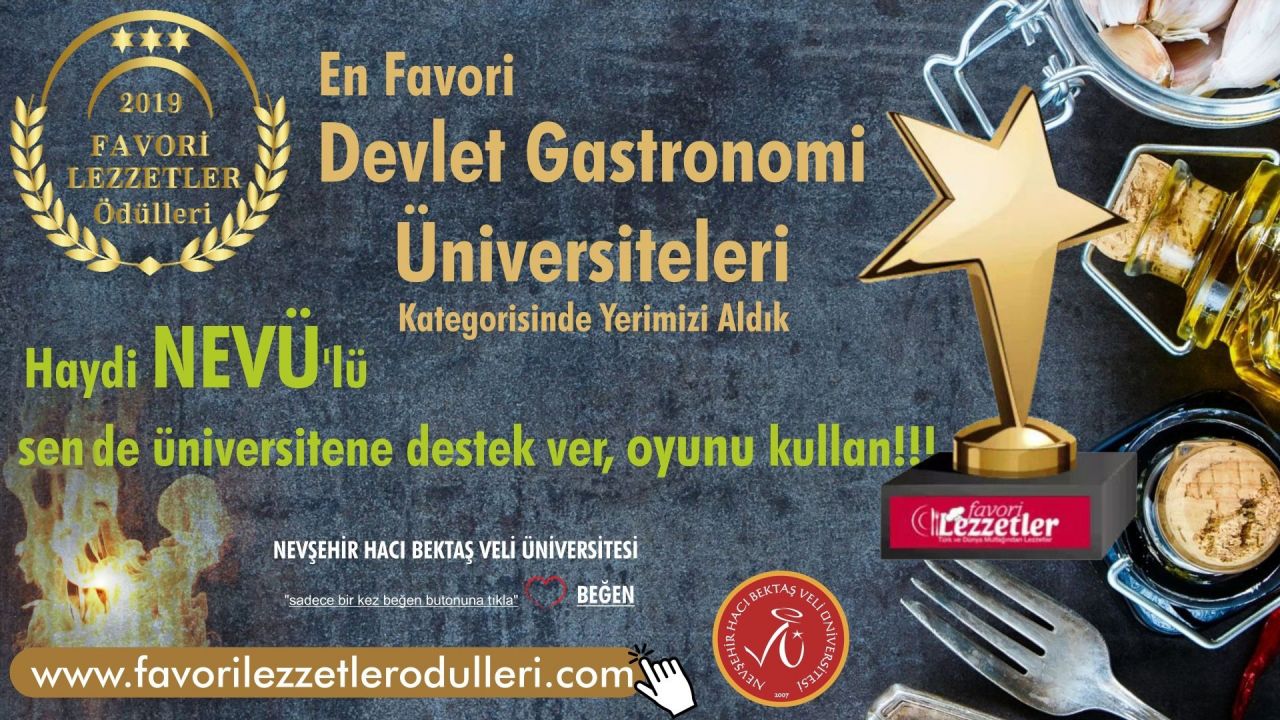 NEVÜ Gastronomi Bölümü, 2019 Favori Lezzetler Ödüllerine Aday Gösterildi